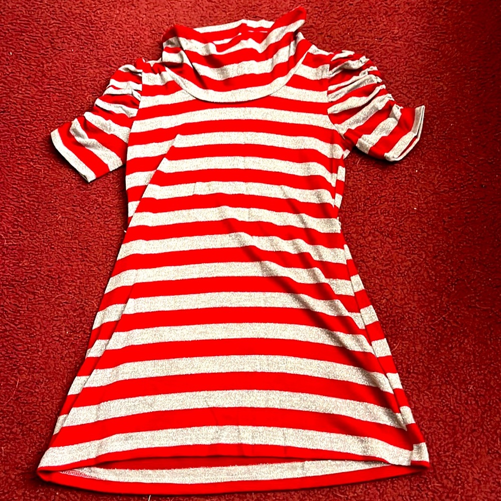 Red and Silver Striped Nice Shirt